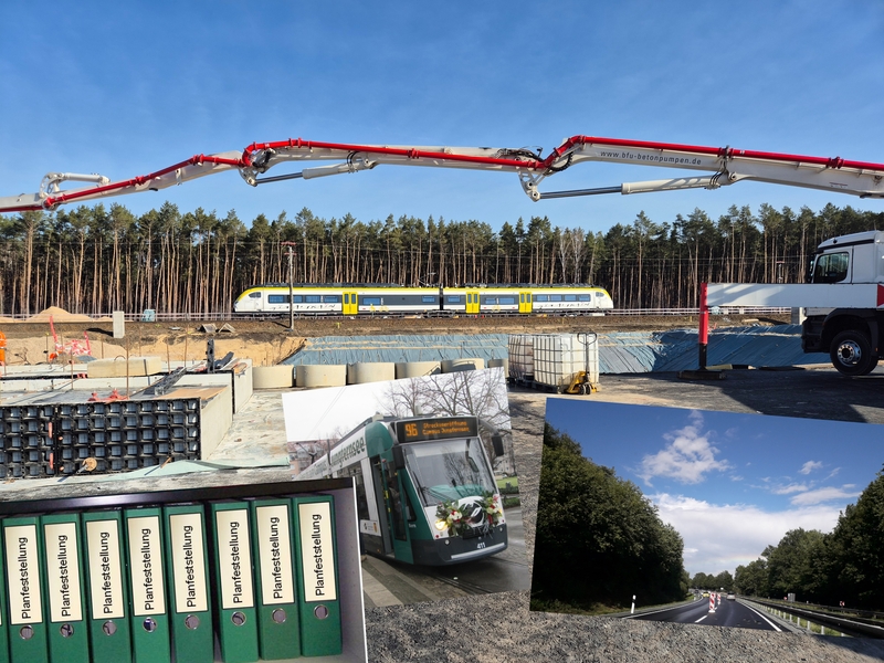 Öffentlichkeitsbeteiligung / Bekanntmachungen Collage Planfeststellung